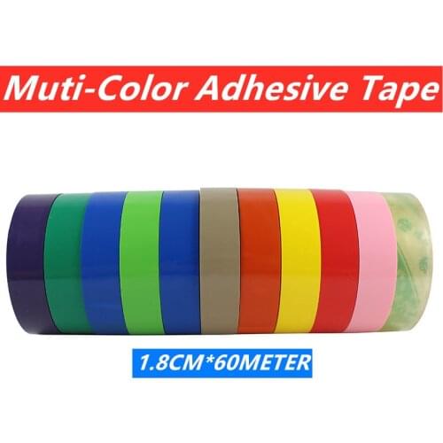 60M 1.8CM Multi-Color Fashion Marking Tape High Viscosity Sealing Tape OPP Carton Packing Positioning Mounting Colorful Tape