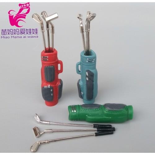 Doll house accessories mini Golf club carry bag charm toys diy accessory for 1/6 bjd barbie doll ob11 doll