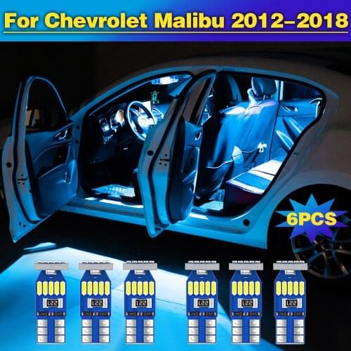6pcs Error Free LED Bulbs Car Interior Dome Reading lights Trunk Lamp For Chevrolet Malibu 2012 2013 2014 2015 2016 2017 2018