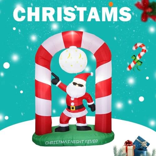 Large Santa Claus U Shape Garden Christmas Inflatable Props Creative Toy Home Decoration Restaurant Venue Glow In The Dark 2021