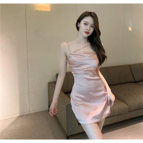 ZC3257 2021 summer new women fashion temperament sexy backless high waist shoulder strap dress cheap wholesale
