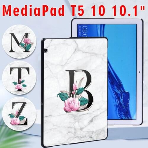 Case for Huawei MediaPad T5 10 10.1 inch Shockproof tablet PC Plastic marble pattern Slim Stand Case Cover