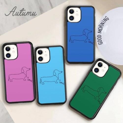 Cute Sausage Dog Phone Case for iPhone 11 12 Pro Max mini X XR XS SE 2020 5 6S 7 8 Plus Samsung Galaxy S8 S9 S10 Cover shell