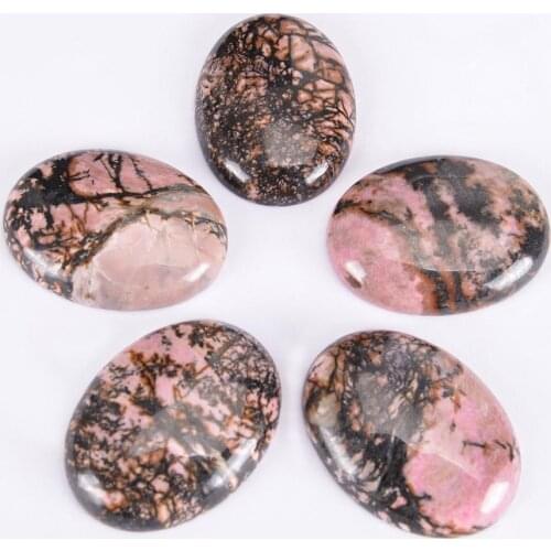 Black Line Rhodonite Loose Gem Stones Cabochon Beads Natural Stone Healing Bead Fit for Women Men DIY Handmade Jewelry J023
