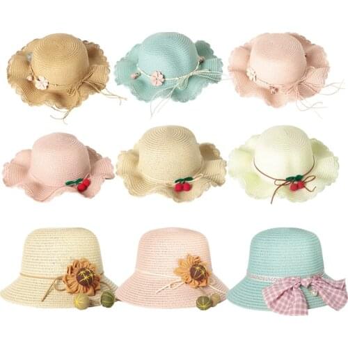 Girls Breathable Cap Straw Sun Hat Infant Baby Girls Christmas Gifts Toddler Kids Summer Hats & Caps