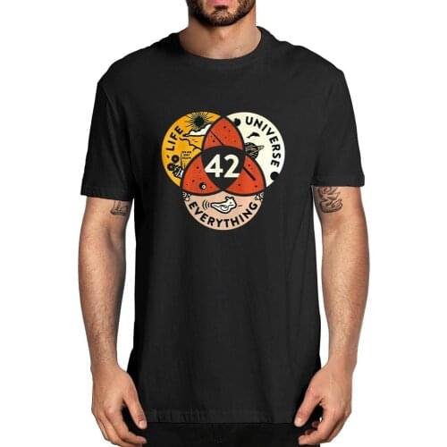 Unisex 100% Cotton 42 The Answer To Life The Universe And Everything Douglas Adams Mens T-Shirt Fashion Women Soft Tops Tee