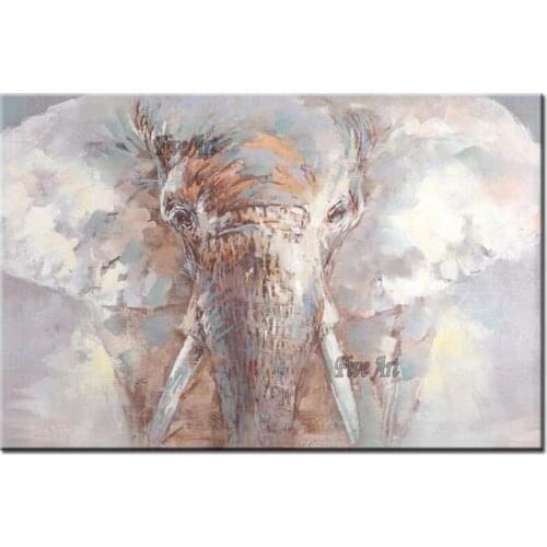 Unframed Latest Abstract Elephant Picture Art Free Shipping Hand-painted Animal Oil Painting Canvas Wall Decor Art Hot Selling