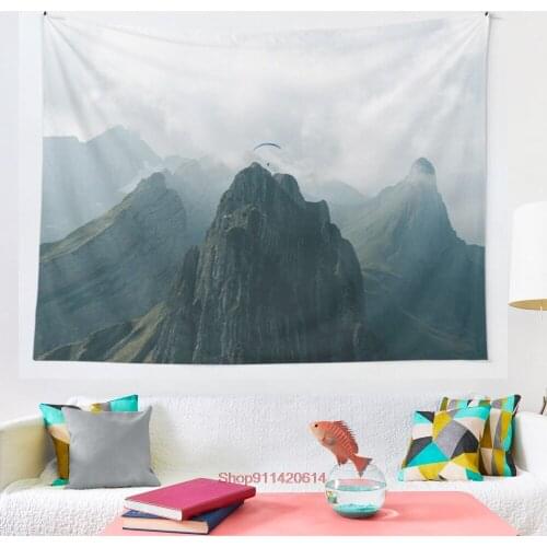 Flying Mountain Explorer Landscape Photography tapestry Art Wall Hanging Tapestries for Living Room Home Dorm Decor