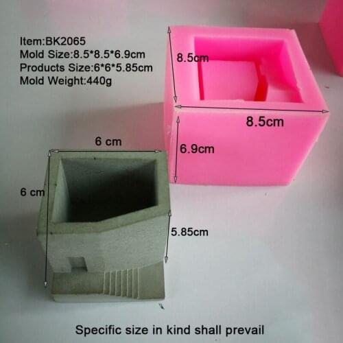 Small House With Stairs Succulents Planter Pot Mold Concrete Plaster Flower Pot Silicone Mould Clay Craft Casting