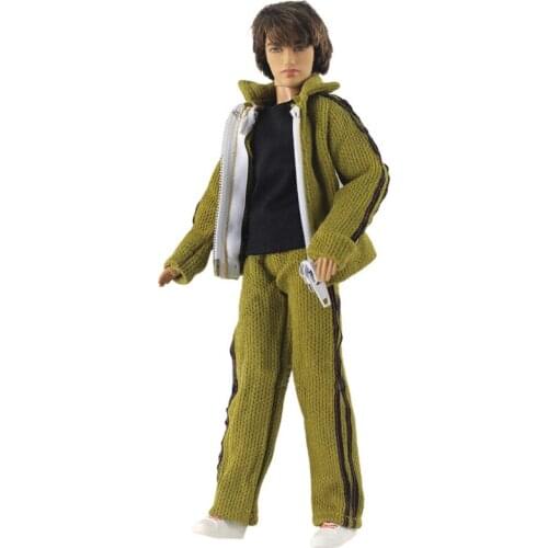 Fashion Doll Clothes For Ken Dolls Sport Wear Black Vest & Green Coat Pants For Barbie Boyfriend Ken 1/6 Doll Accessories Toys