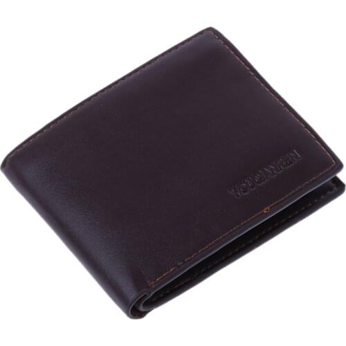 New Fashion Mens Short Leather Wallet ID Credit Card Holder Billfold Purse Clutch Male Mini Letter Print Photo Wallet