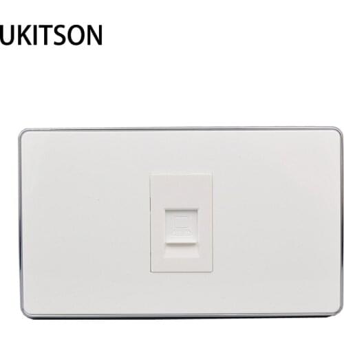 120 Type One Port CAT5E CAT6 RJ45 Network UTP Wall Panel Silver Edge