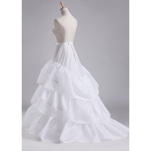 Free Size 3 Hoops A-Line 3 Layers Underskirt White Petticoats Cheap Bridal Accessories Crinolines Petticoat