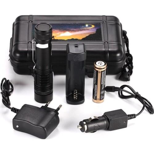 New USB 18650 Rechargeable Aluminum Alloy Adjustable Focus LED Flashlight Portable LED Tactical torch & Battery charger