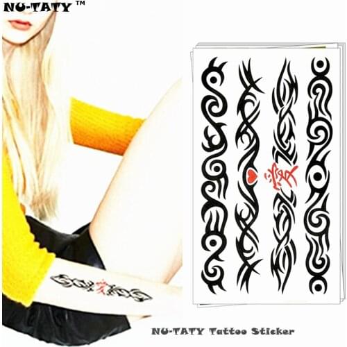 Nu-TATY Black love Totem Temporary Tattoo Body Art Arm Flash Tattoo Stickers 17*10cm Waterproof Fake Henna Painless Tattoo