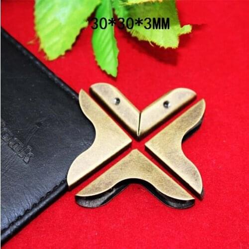 Wholesale Bronze Tone Book Scrapbooking Albums Menus Corner Protectors Metal Corners For Books,30*30*3mm,Fit 3mm thick,200PCs