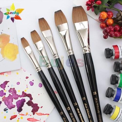 Original Germany da vinci MAESTRO 3101 Collinski red mink Flat head Watercolor gouache brush pen Professional art supplies