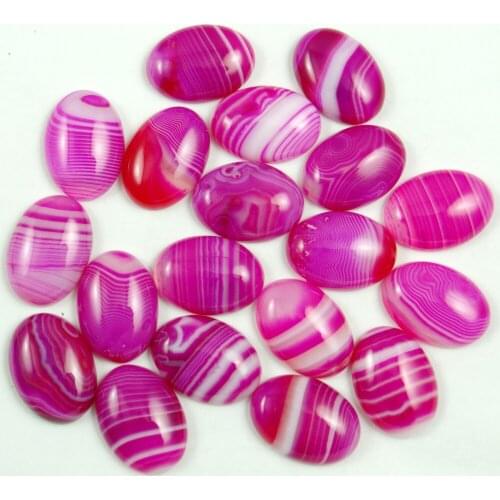 Natural Stone Striped Onyx Oval Shape Cabochons CAB 25*18MM Good Quality Beads Jewelry Making Ring Earring accessorie 12PC