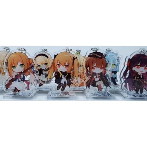 Girls Frontline Q Type Stand Model WA2000 AN-94 AK-12 Cartoon Keychain Bag Acrylic Desk Decor Pendant Toy Kering Cosplay
