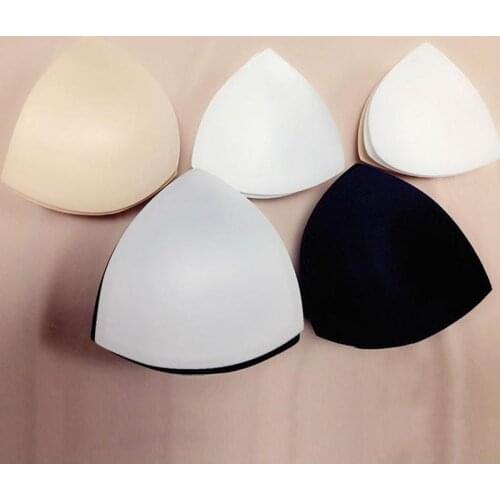 1 Pair Sponge Bra Pad Triangle Cups Chest Push Up Insert Foam Pads For Swimsuit Padding Bikini Bra Pad Chest Pad Accessories