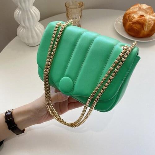 Embroidery Thread Simple Small PU Leather Underarm Bags for Women 2021 Winter Luxury Trend Shoulder Handbags Branded Hand Bag