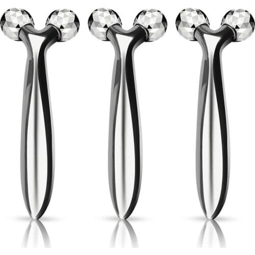 3D Face-lift Roller Massager Face Kit Silver Thin Face Body Shape Massager Lifting Wrinkle Remover Face Skin Care Massage Tools