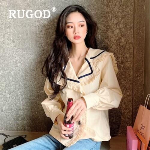 Синие блузки RUGOD China At AliExpress