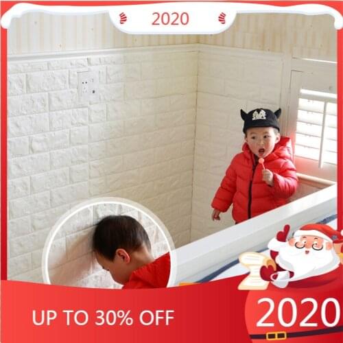 10PCS Self adhesive Waterproof TV Background Brick Wallpapers 3D Wall Sticker Living Room Wallpaper Mural Bedroom Decorative