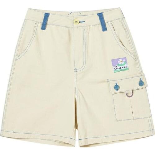 2019 New Beige Shorts For Young College Girls Pocket Women Summer Casual Shorts Slim All-Match High Waist