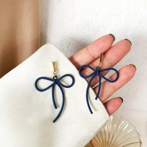 Contracted Fashion Bowknot Earrings Women Stud Earrings Accessories Style Restoring Ancient Ways