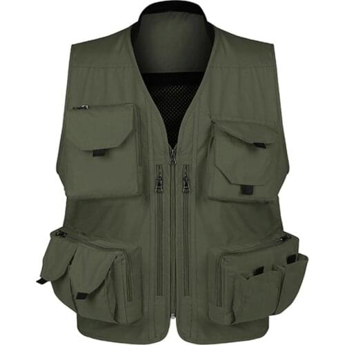 Utility Fishing Vest For Men Multi-Pockets Outdoors Travel Photography Waistcoat