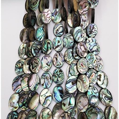 High Quality Flat Oval Abalone Shell Beads for Jewelry Making Strand for Bracelet Necklace Making