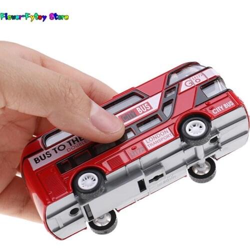 1PC Kid Metal Diecast Cars Toys Pull Back 1:43 Double Decker London Bus Toy Best Birthday Gift For Kids