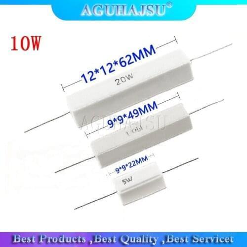 10pcs 10W Cement resistance resistor 1 2 5 8 ohm 1R 2R 5R 8R
