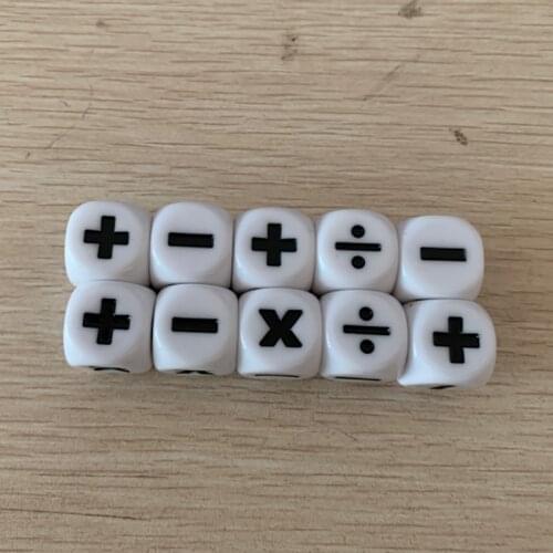 10 PCS Addition and Subtraction Symbol Dice Operation Assistant Props Multiplication and division Dices
