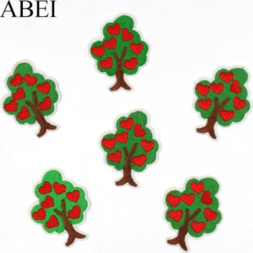10pcs/lot Diy Iron On Cartoon Tree Stickers for Backpack Jeans Coats Sewing Appliques Patch Handamde Patchwork Craft Badge
