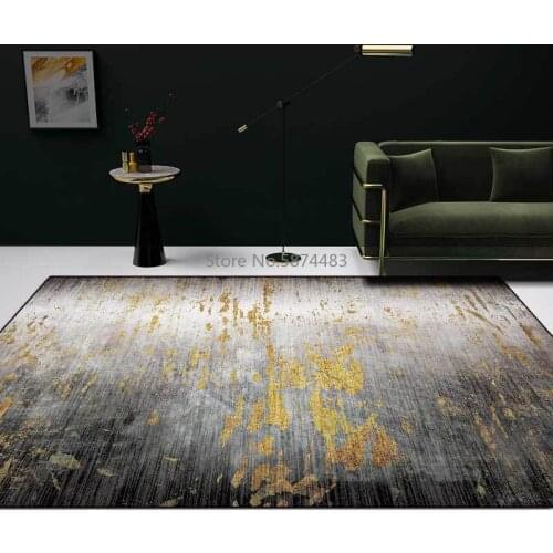 200*300cm Fashionable Modern Simple Industrial Style Grey Black Gold Kitchen Living Room Bedroom Bedside Carpet Floor Mat