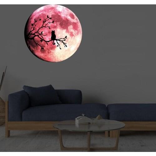 2020 Halloween Luminous Moon Shape Night Glow Stickers Wall Decal 3D Wall Sticker Living Room Bedroom Home Decor