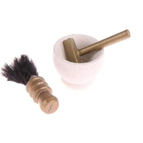 3Pcs/Set 1:12 Dollhouse Miniature Shaver Set Brush Razor Hair Towels Bathroom Model Decor