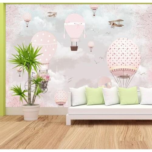3d Murals Cartoon Balloons Stripe Wallpapers for Living Room Girls Bedroom Nursery Self Adhesive Contact Wall Papers Home Decor