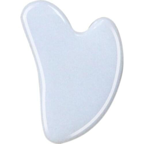 New 50pcs/lot White Gua Sha Massage Real Natural Jade Stone Heart Shape for Scraping Facial and Body Skin SPA