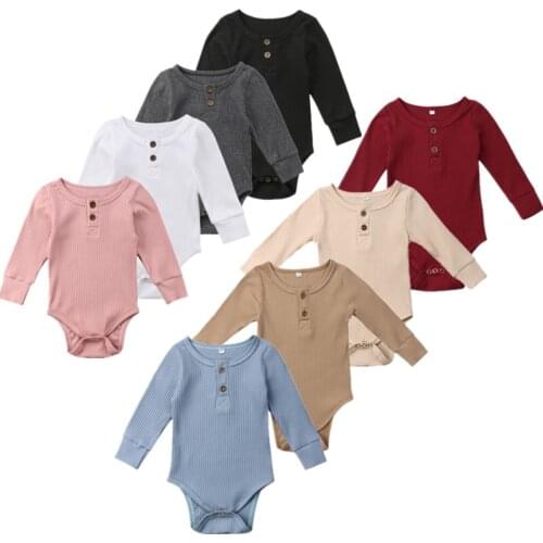 8Color ! 0-24 M Toddler Baby Girls Clothes Basic Pure Color Outfit Long Sleeve Cotton Romper Baby Solid Jumpsuit Clothing