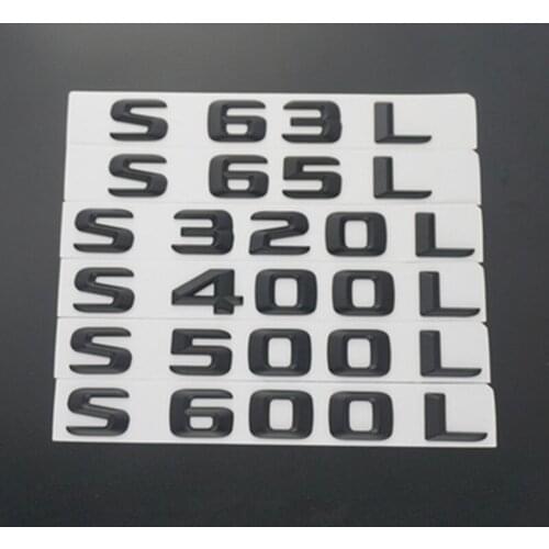 ABS 3D Matte Black S63 S65 S400 S500 Rear Boot Emblem Logo Badge Trunk Letters for Mercedes Benz S Class AMG W202 W220 W201