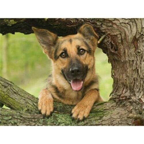 5D DIY Diamond Painting Embroidery Dog Animal Fallen Leaves Rhinestone Cross Stitch Full Square Living Room Decoration Gift