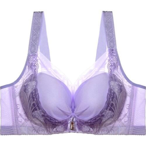 No Rims Sexy Lingeries Women bras Silk protein thin section plus size 115 46C D E womens underwear Lace Sexy Brassiere Lace Bra