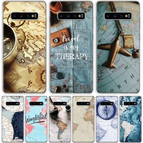 World Map Travel Plans Cover Phone Case For Samsung Galaxy A51 A71 A50 A10 A20E A30 A40 A70 M30S A01 A21 A6 A7 A8 A9 Plus + Coqu