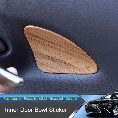 QHCP Car Door Handle Cup Bowl Cover ABS Inner Door Bowl Decorative Sticker Trim For Lexus ES200 260 300H 2018 Interior Accessory