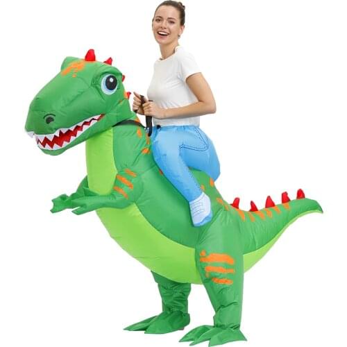 Walking Mascot Green Dinosaur Inflatable Costume Adult Halloween Cosplay Costumes Party Role Play Disfraces for Man Woman