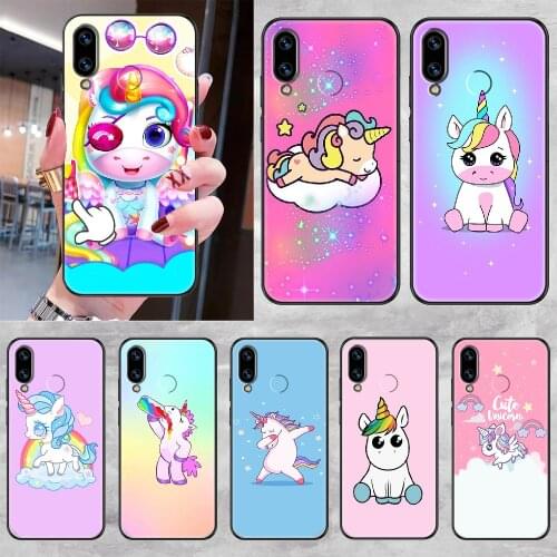 Baby Unicorn Phone case For Huawei Honor 6 7 8 9 10 10i 20 A C X Lite Pro Play black soft bumper trend prime luxury waterproof