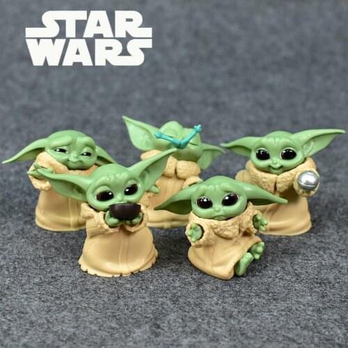 5pcs Star Wars Baby Yoda Grogu Mandalorian Action Figure Model Toy Children Favorite Holiday Gift The Most Popular Gift for Kids